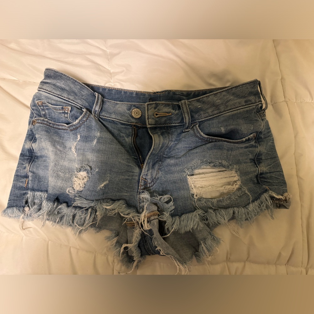 Tripped Jean shorts express mid